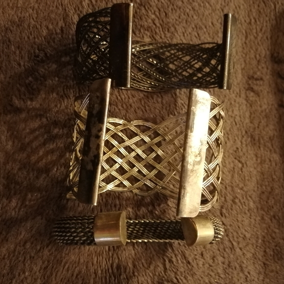 3 Metal woven bangles - Picture 5 of 8